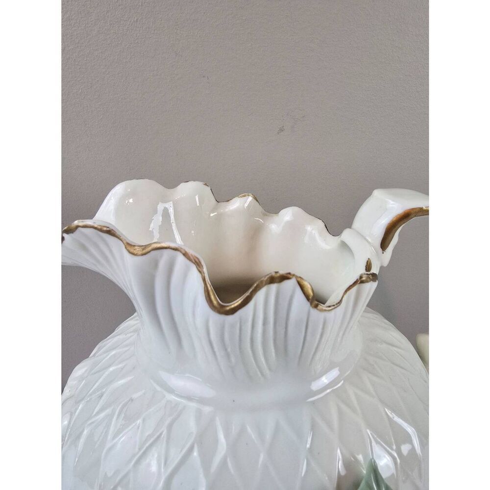 Pitcher Lattice 3D Roses Gold Trim - Picture 5 of 8